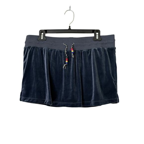 natural life blue velvet skort with beaded waist tie womens large - Picture 2 of 6